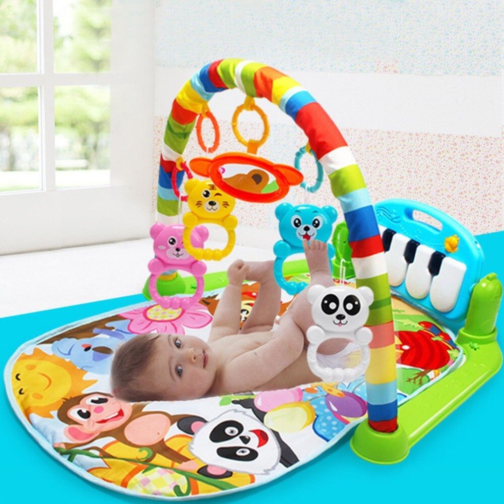 3 in 1 Baby Play Mat Rug Toys Crawling Music Play Game Developing Mat with Piano Keyboard Infant Carpet Education Rack Toy eprolo