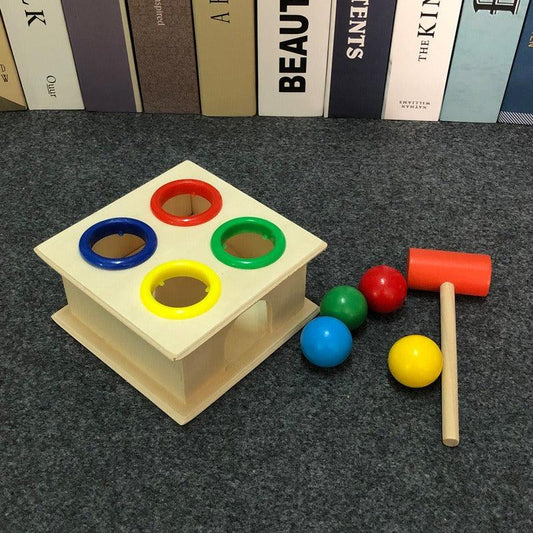 Wooden Hammer & Ball Knocking Table - Educational Toy Ages 1-3 - Shello's Creative Boutique