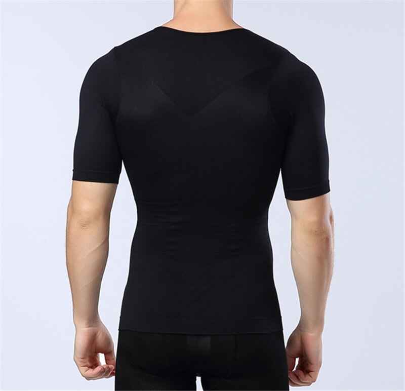 Men's Shapewear T-shirt for Abdomen Control and Belly Trimming Waist Trainer Corset