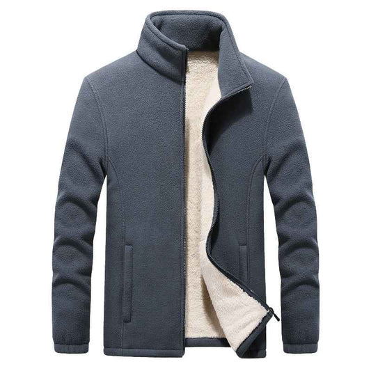 Plus-Size Winter Men’s Thick Fleece Hooded Jacket – Comfort and Warmth Redefined