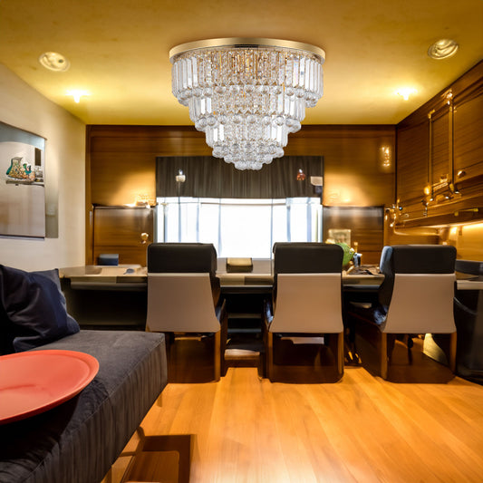 Luxury Gold Crystal Chandelier - Large Modern Ceiling Light for Dining Room