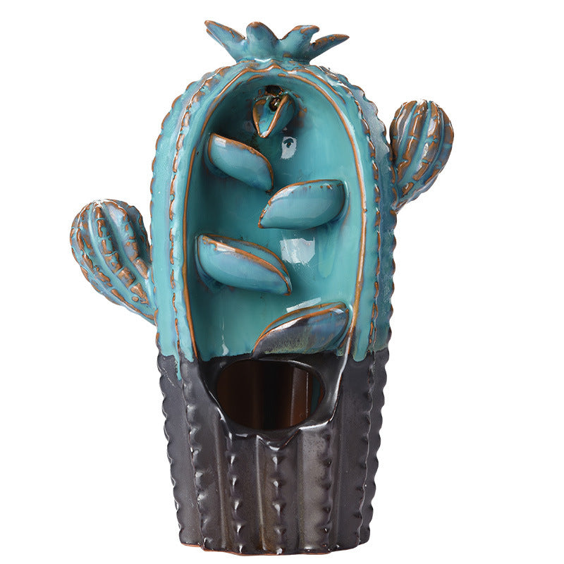 Back Flow Incense Burner Ceramic Incense Road Decoration Aromatherapy Stove Cactus Back Flow Incense Burner