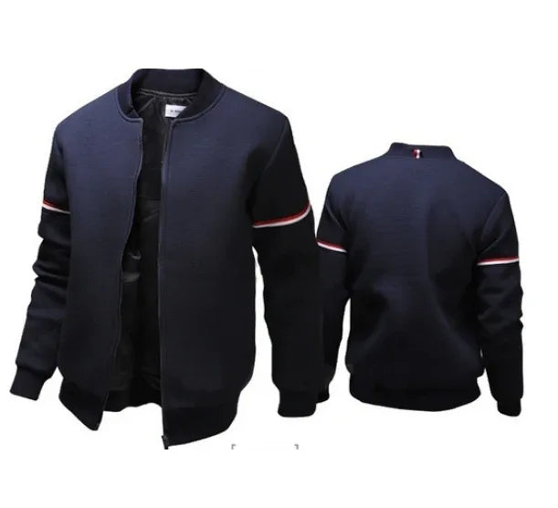 Men Solid Color Jacket Long Sleeve Slim Fit Sport Outdoor Tops Coat - Shello's Creative Boutique