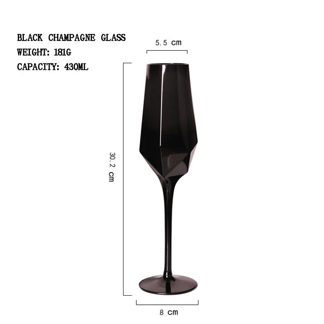Pure Black Crystal Golden Edge Red Wine Glass Goblet Light Luxury Simple Model Room Special Champagne Glasses Kitchen Utensils eprolo
