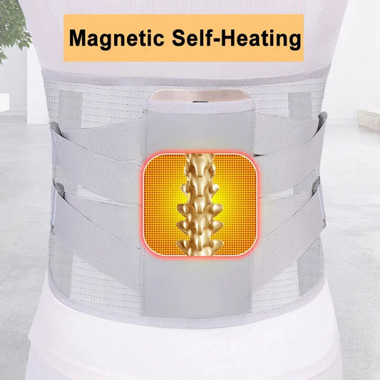 Orthopaedic Tourmaline Self-heating Magnetic Steel Bone Waist Widen Belt Men Women Lumbar Support - Shello's Creative Boutique