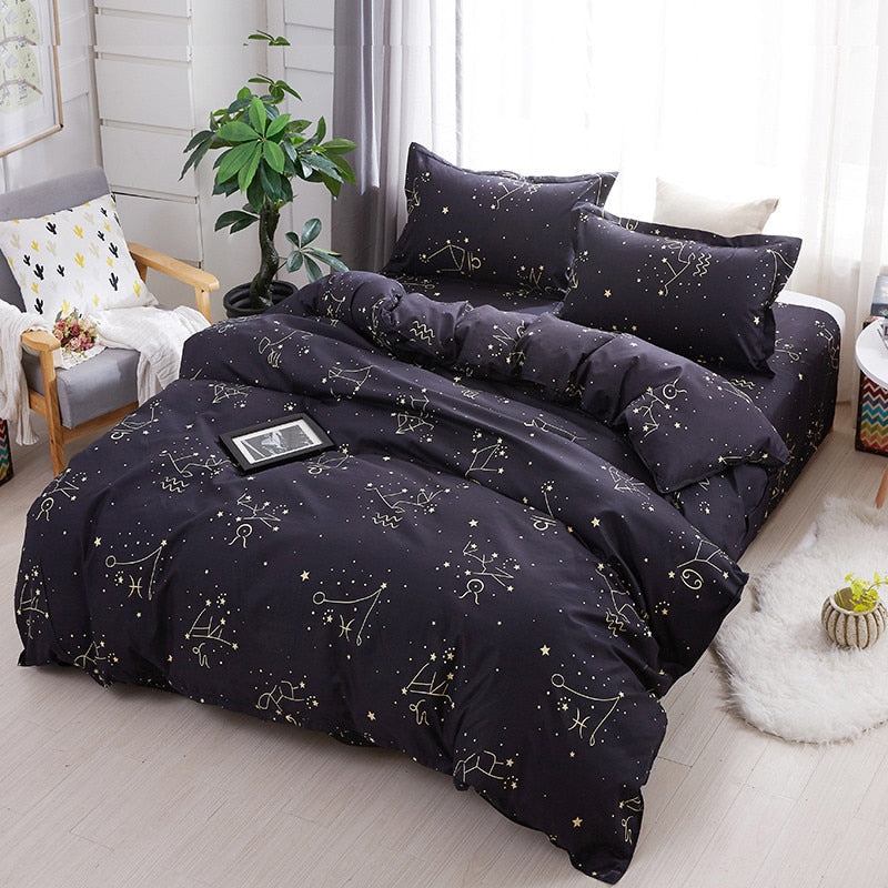 NO PILLING NO FADE Bedding Sets Single King Size 2-3PCS Star Duvet Cover Set, 4PCS Set For Duvet cover Bed Sheet Pillowcase eprolo