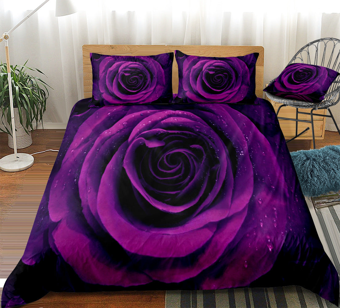 3D Roses Home Textiles Household Supplies Flowers Three-Four-Piece Set eprolo