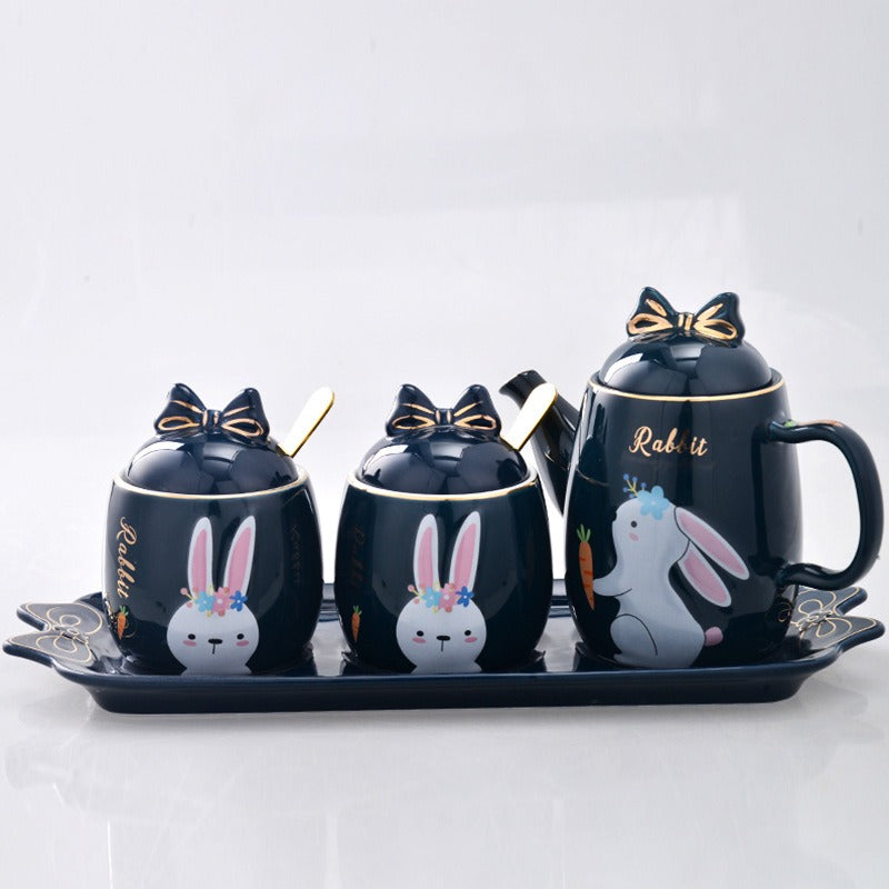 Lovely design cartoon kitchenware 3 pieces ceramic spice jar set for gift eprolo