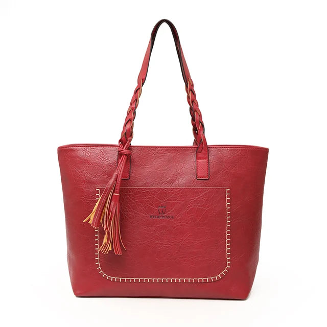 Women Messenger Bags With Tassel Large Capacity Women Bags Shoulder Tote Bags Famous Designers PU Leather Handbags