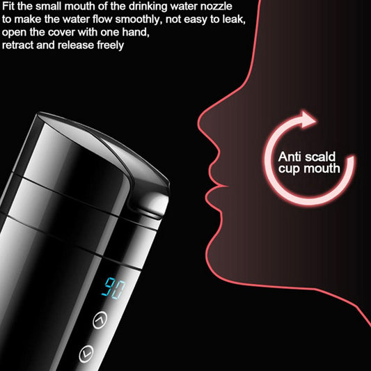 70W Real-time Temperature Vehicle Heating Cup 12V 24V Waterproof Stainless Steel Car Kettle Water Heater Car Mug Travel Kettle eprolo