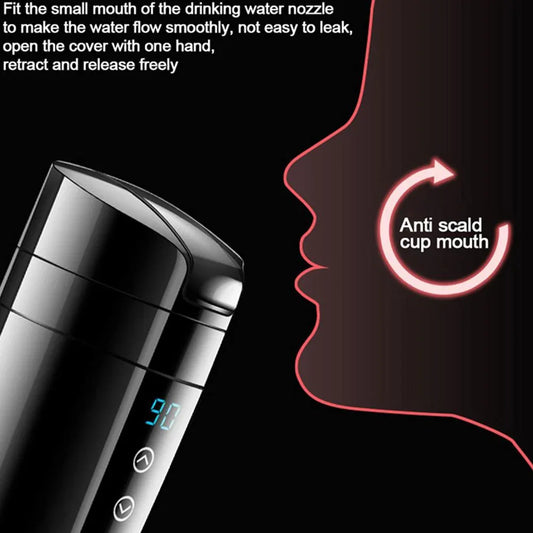 70W Real-time Temperature Vehicle Heating Cup 12V 24V Waterproof Stainless Steel Car Kettle Water Heater Car Mug Travel Kettle - Shello's Creative Boutique