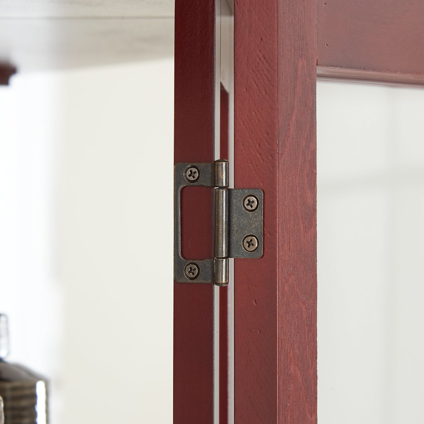 Corner Curio cabinet with lights, adjustable tempered glass frame, display cabinet, cherry color (excluding E26 light bulbs) eprolo