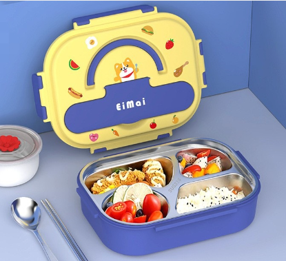 Cartoon cute food grade household 316 stainless steel compartment lunch box lunch box eprolo
