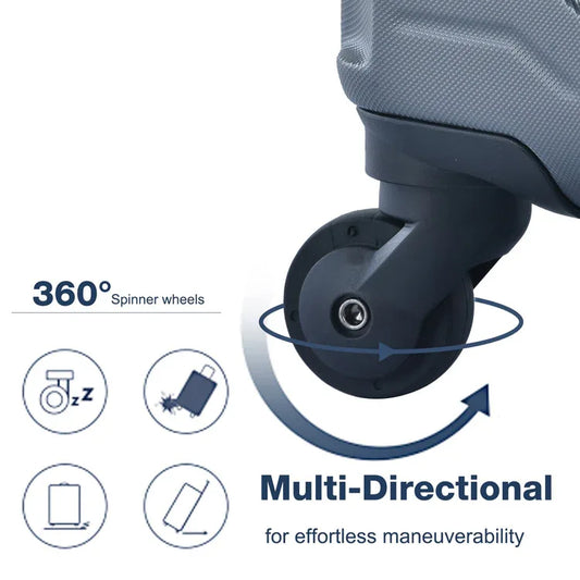 3-Piece ABS Lightweight Luggage Set – Travel with Style & Security - Shello's Creative Boutique