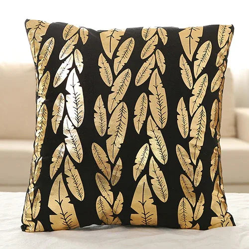 Luxurious Gold Foil Velvet Pillow Cover - Elegant 45x45cm Cushion - Shello's Creative Boutique