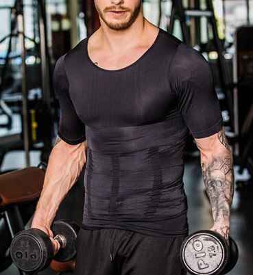 Men's Shapewear T-shirt for Abdomen Control and Belly Trimming Waist Trainer Corset