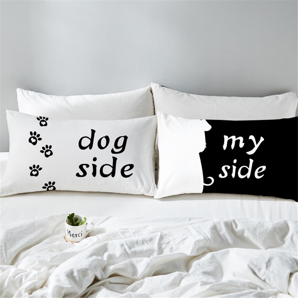 1pair 3D printing Bedding  cat&dog side Pillowcase Decorative eprolo
