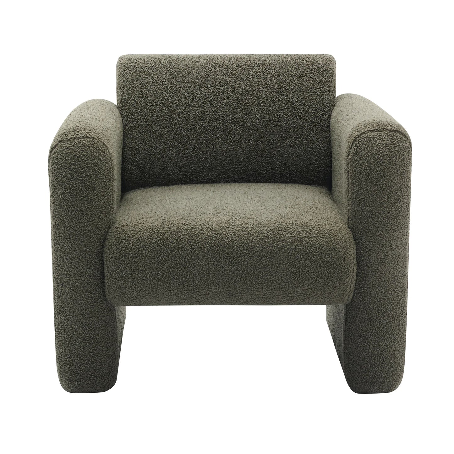 Modern style chair with Sheepskin Sherpa fabric soft cushion, armchair, soft with backrest and pillow - Shello's Creative Boutique
