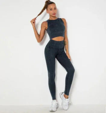 Women's Seamless Gym Set - High Waist Leggings & Sports Bra - Shello's Creative Boutique