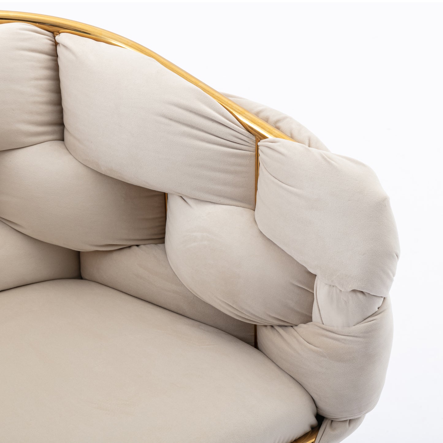 Luxury modern simple leisure velvet single sofa chair bedroom manicure table back chair beige Shello Creative Boutique