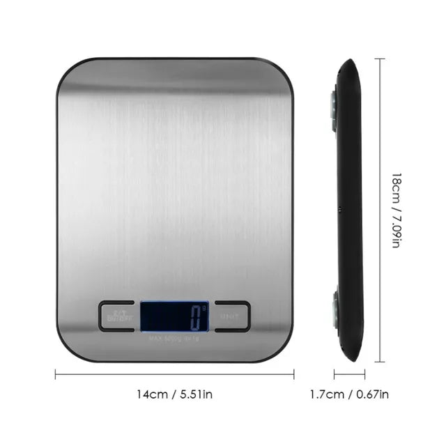 5/10KG Digital Kitchen Scale Stainless Steel Portable Kitchen Food Scale LED Display Electronic Jewelry Baking Weight Scales eprolo