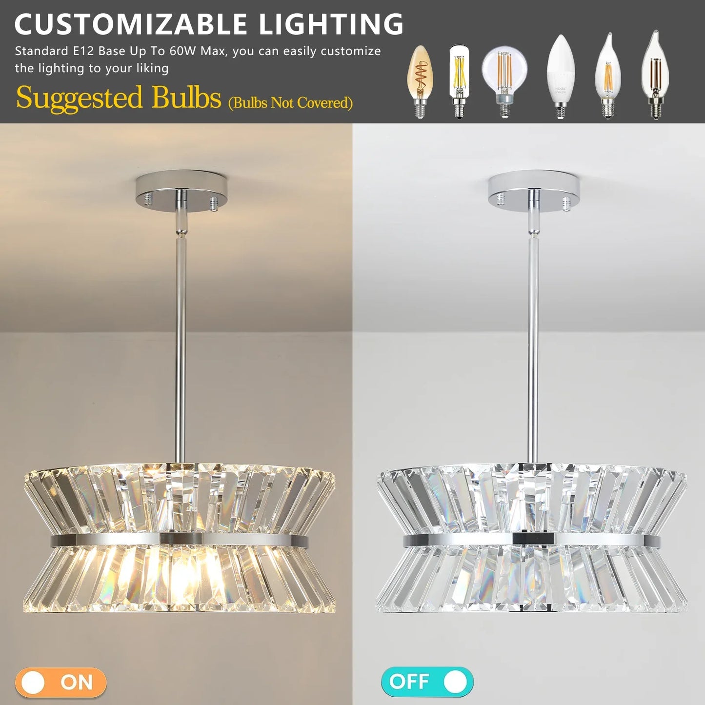 Eprolo Modern Crystal Chandelier – A Stunning Statement of Luxury & Elegance - Shello's Creative Boutique