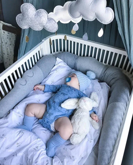 Crocodile Plush Crib Bumper Pillow - 185cm Soft Bed Rail Guard for Baby & Toddler | Nursery Decor - Shello's Creative Boutique