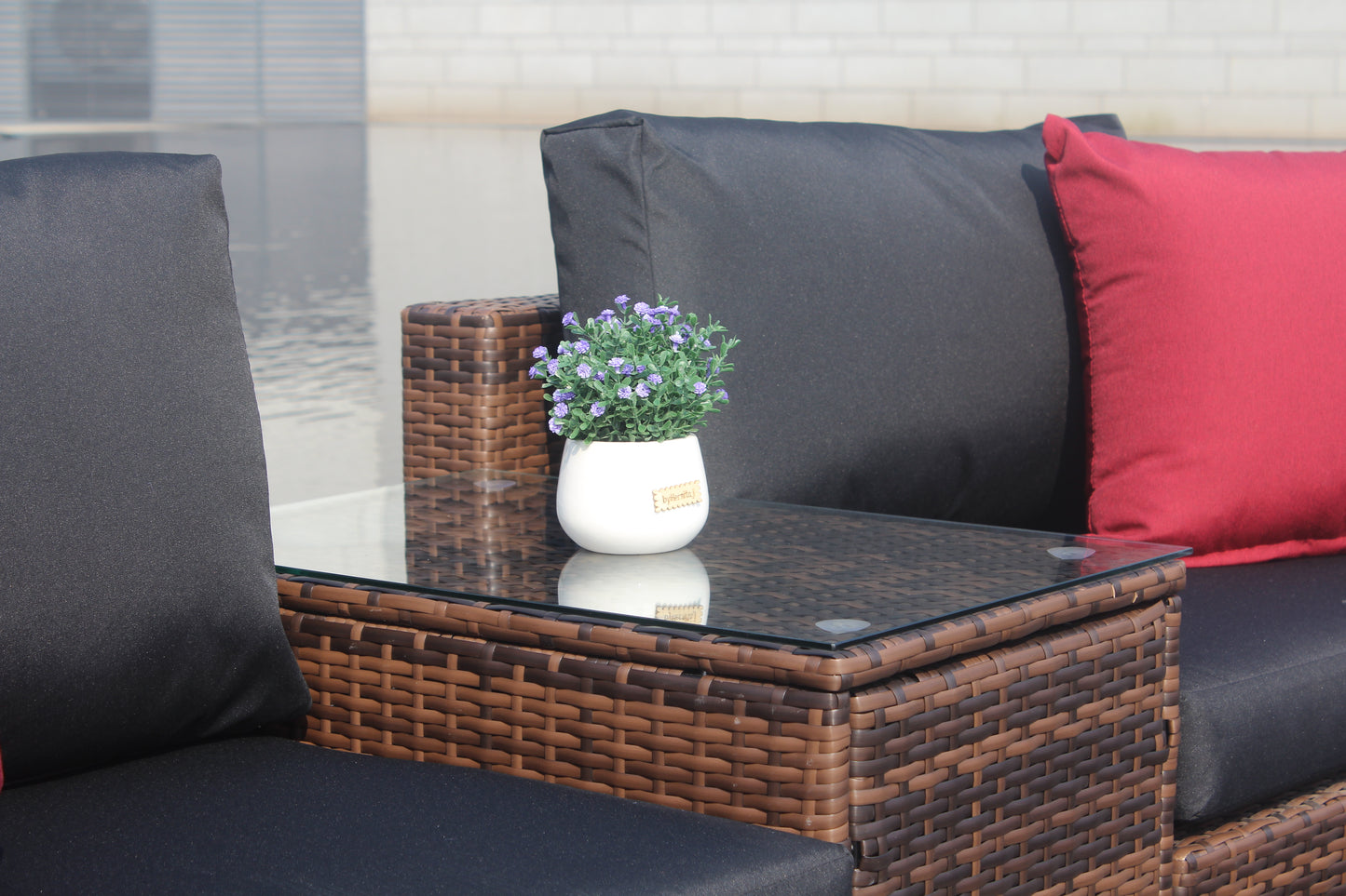 Luxury 5-Piece Outdoor Patio Furniture Set - Premium Wicker Sectional Sofa