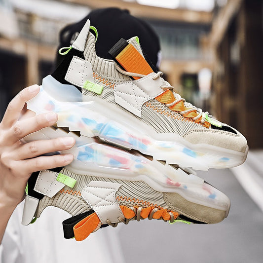 Sneakers Men's Large New Casual Breathable Thick Soled Trend Daddy Shoes Light Flying Woven Running Shoes eprolo