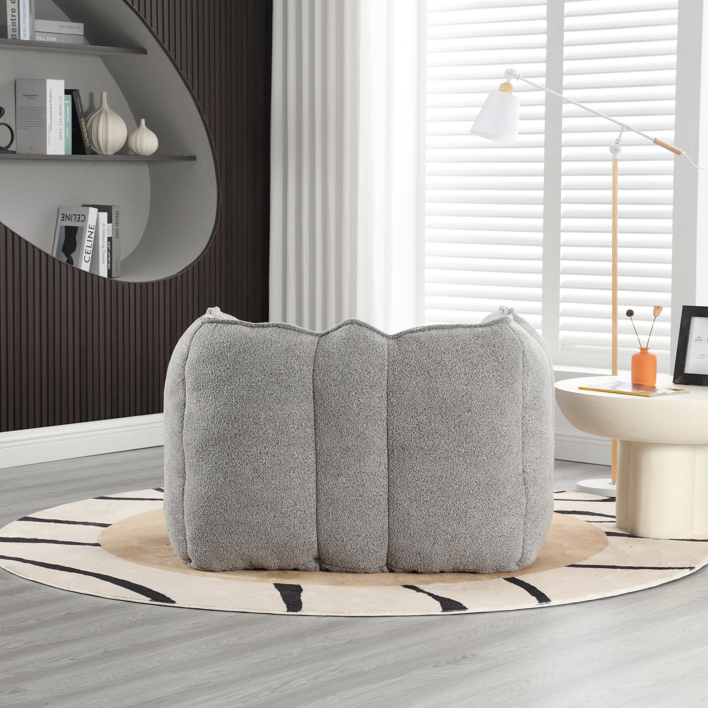 Soft Bean Bag Chair with High Resilient Foam(Chips)for living room and bedroom,Comfortable Square Lazy Sofa with Footstool eprolo
