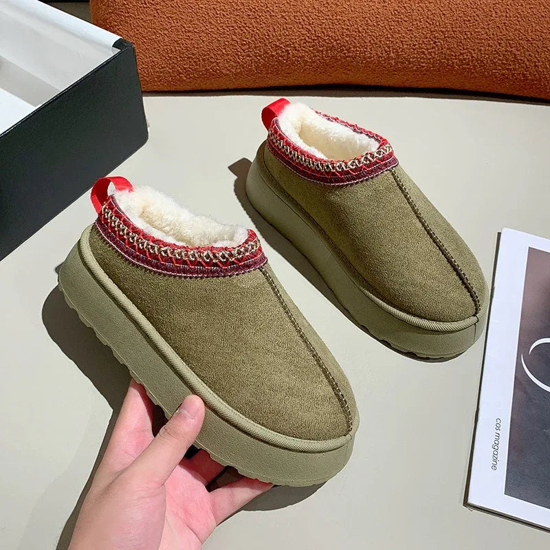 New Winter Retro Women Snow Warm Loafers Boots Shoes Woman Lady Female Flat Bottine Botas Boots Mujer Shoes - Shello's Creative Boutique