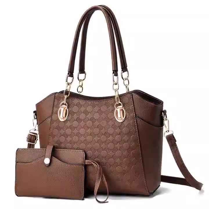 Mother-in-Child Tote Bag - Large Capacity PU Leather Tote for Moms