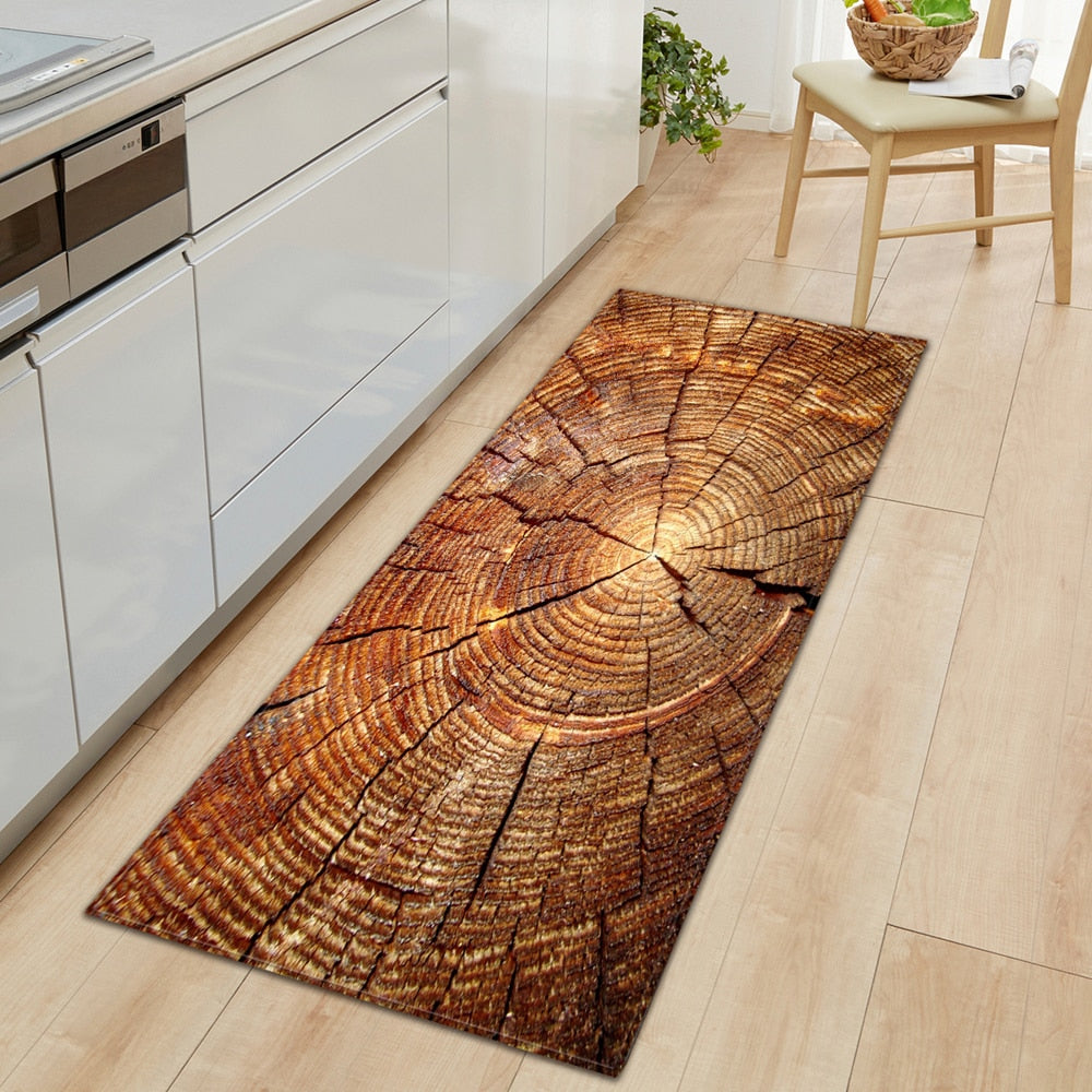 Nordic Kitchen Mat Bedroom Entrance Doormat Home Hallway Floor Decoration Living Room Carpet Wood grain Bathroom Anti-Slip Rug eprolo