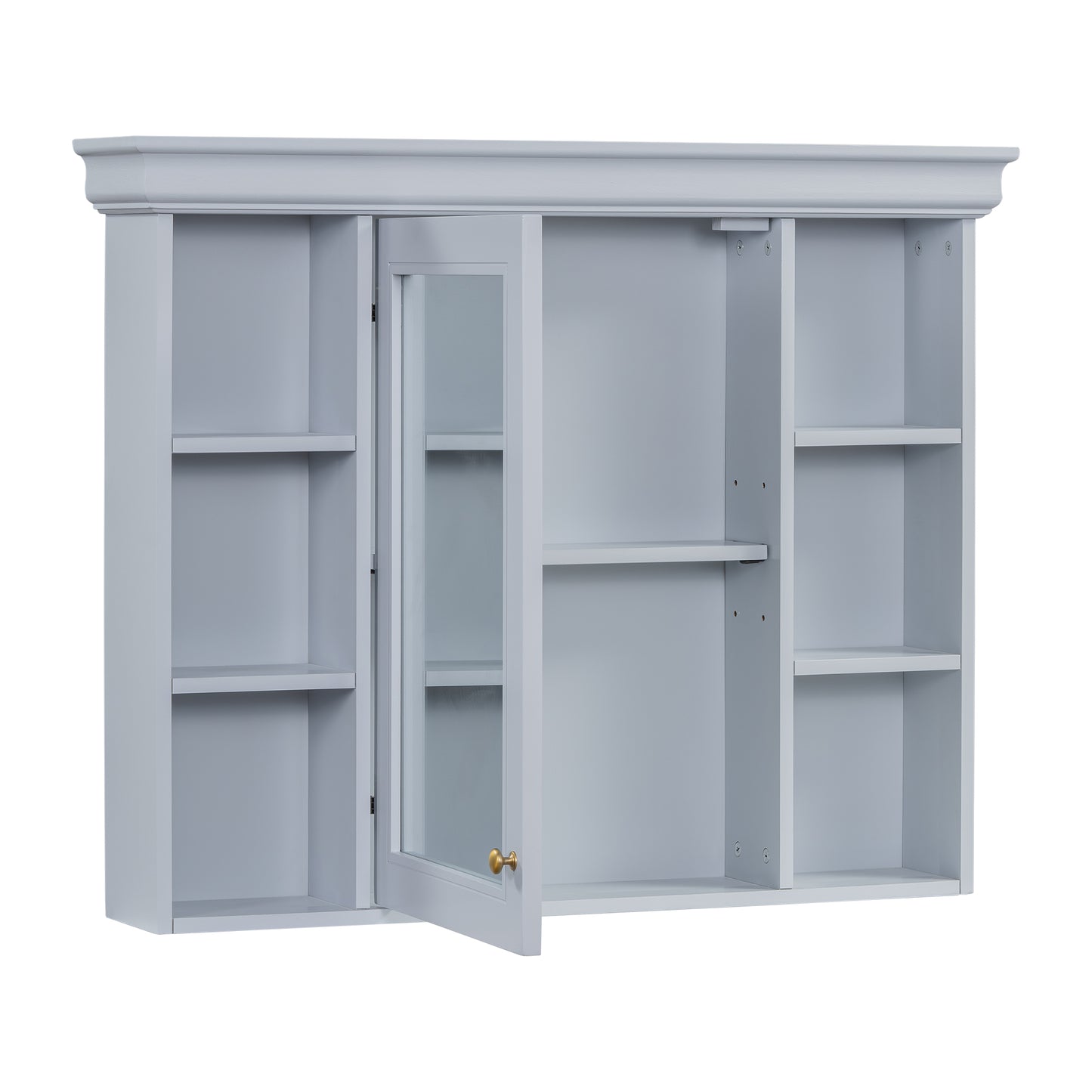 35'' x 28'' Blue Wall Mounted Bathroom Storage Cabinet with Mirror Door, Modern Bathroom Wall Cabinet with Mirror eprolo