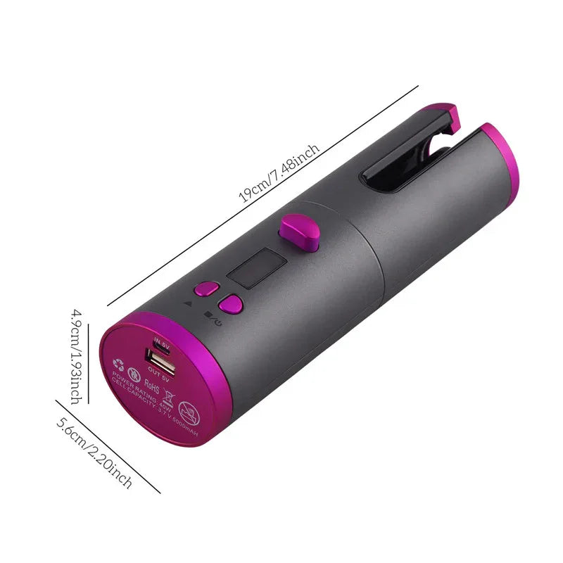 Unbound Automatic Hair Curler Cordless Electric Curling Roller Professional Ceramic Hair Waver Rechargeable Auto Curler Curls - Shello's Creative Boutique