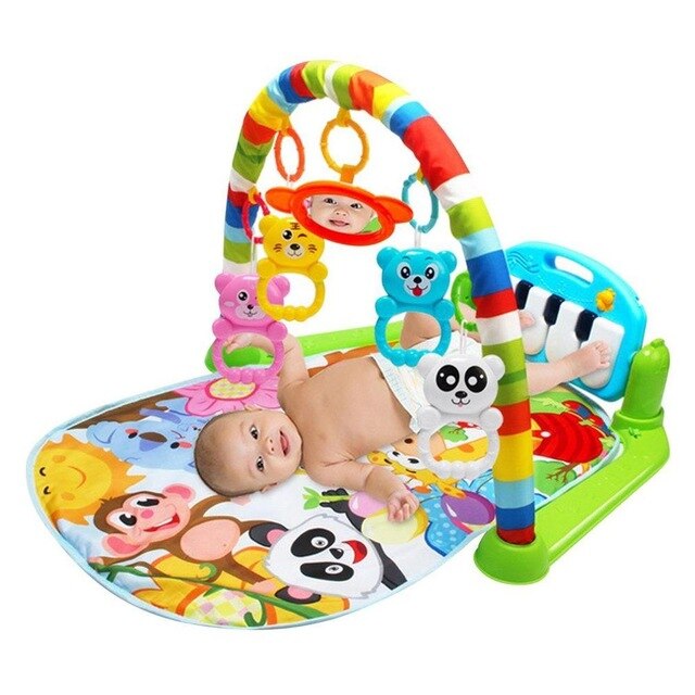 3 in 1 Baby Play Mat Rug Toys Crawling Music Play Game Developing Mat with Piano Keyboard Infant Carpet Education Rack Toy eprolo