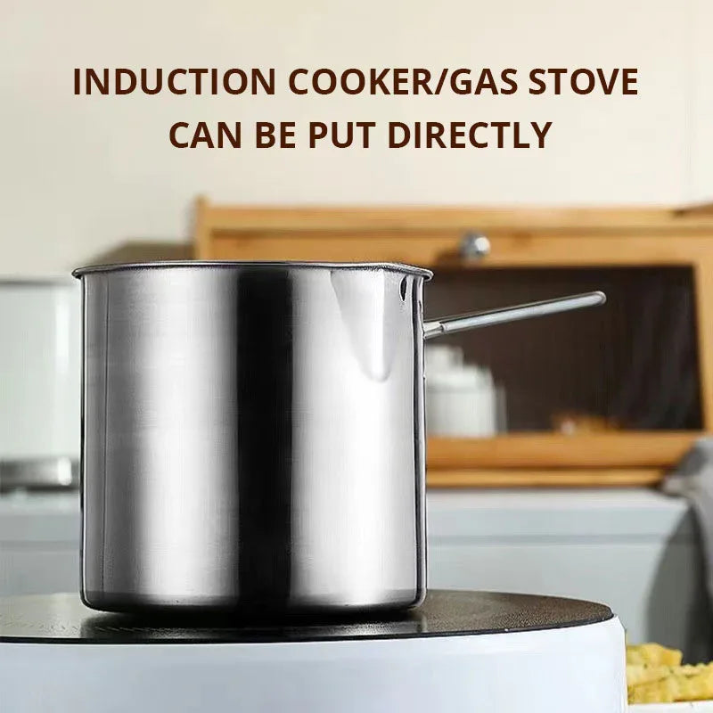 Oil Fryer, Household Deep Pot, Stainless Steel Gas Mini Pot, Japanese Style, with Filter Screen, Oil Saving Small Fryer - Shello's Creative Boutique