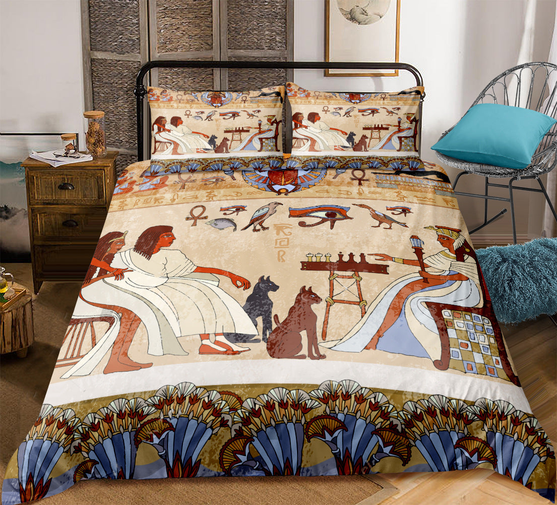 African home textile ethnic style bed sheet quilt cover pillowcase three or four piece set eprolo