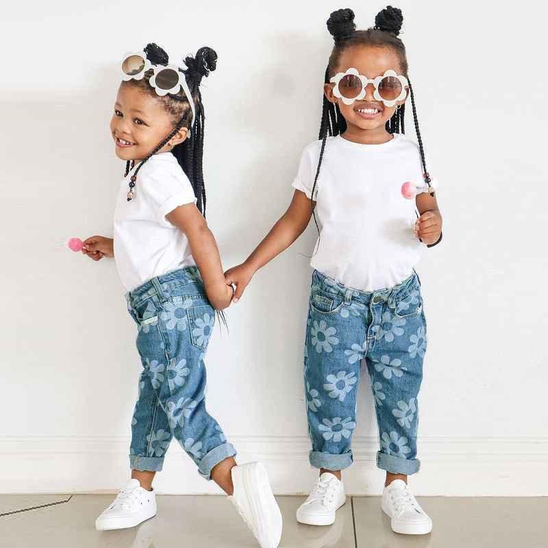Girls' Printed Denim Jeans - Fashion Kids Trousers - Shello's Creative Boutique