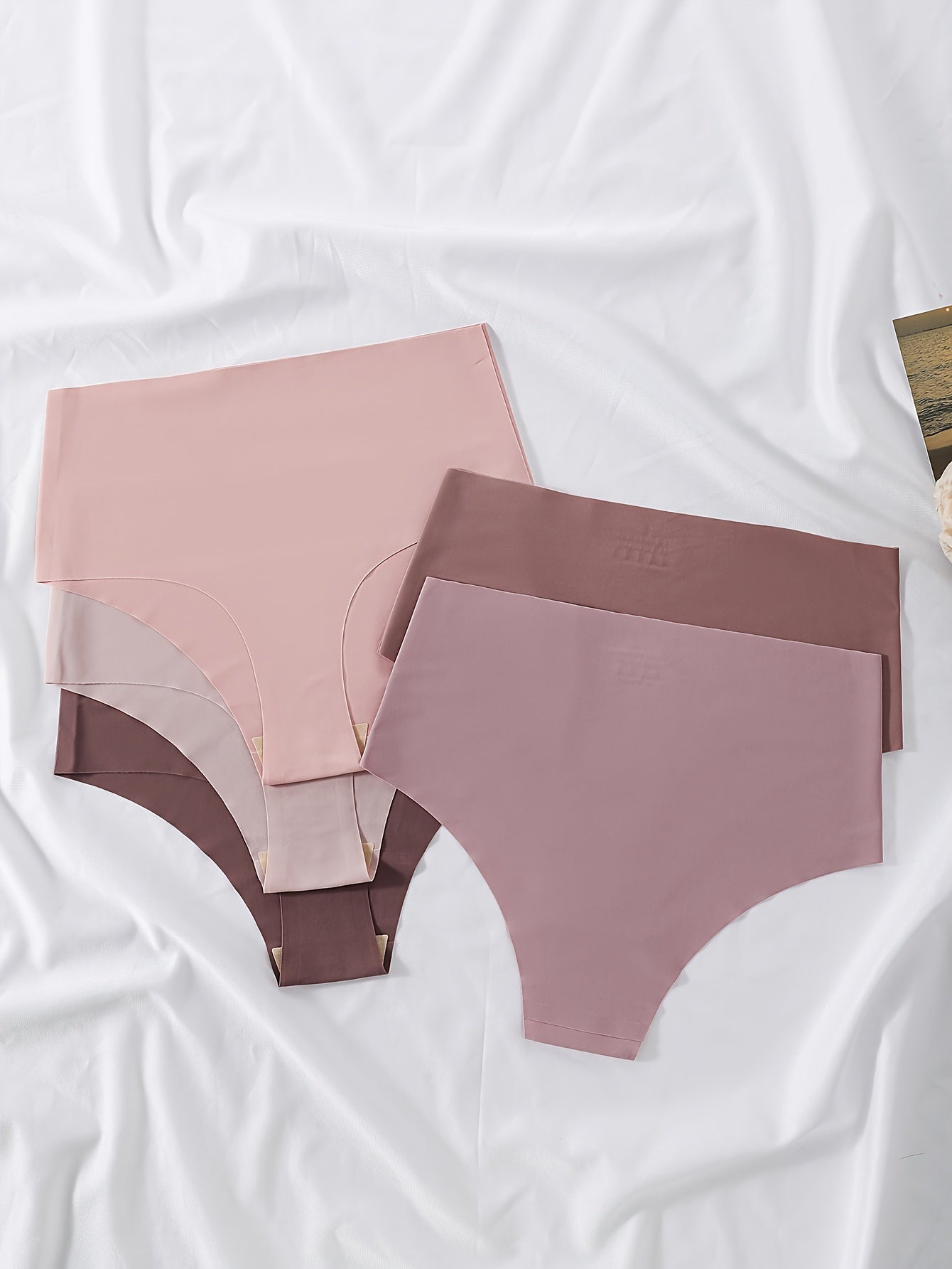 5pcs High Waist Seamless Mixed Color Panties Pack, Women's Underwear & Lingerie Shello's Creative Boutique