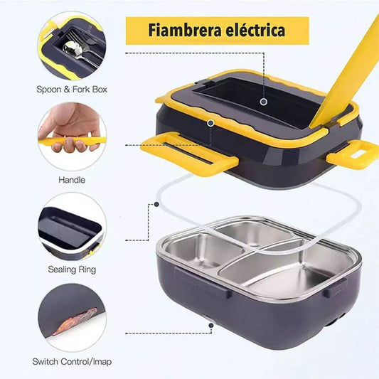 Truck Drivers 1.5L Cookware Set Heater Portable Electric Lunch Boxes stainless steel Container with Insulation - Shello's Creative Boutique