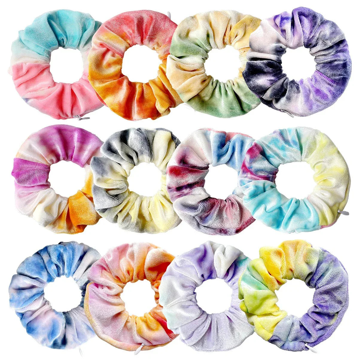 Tie dye velvet zipper large intestine loop - Shello's Creative Boutique