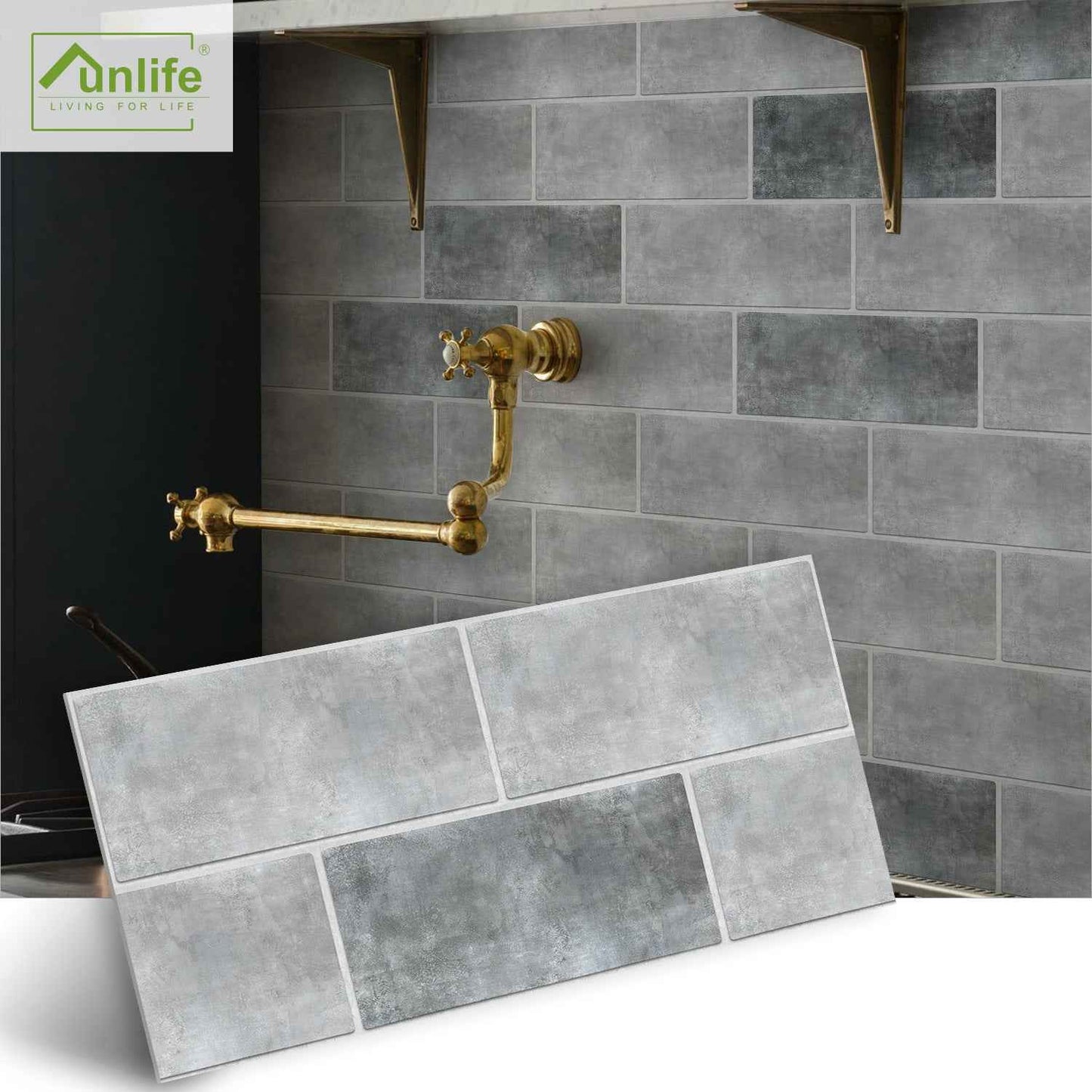 Funlife Simple Style Thickened Brick Stickers American Industrial Style Home Decoration DIY Self-Adhesive Wall Sticker