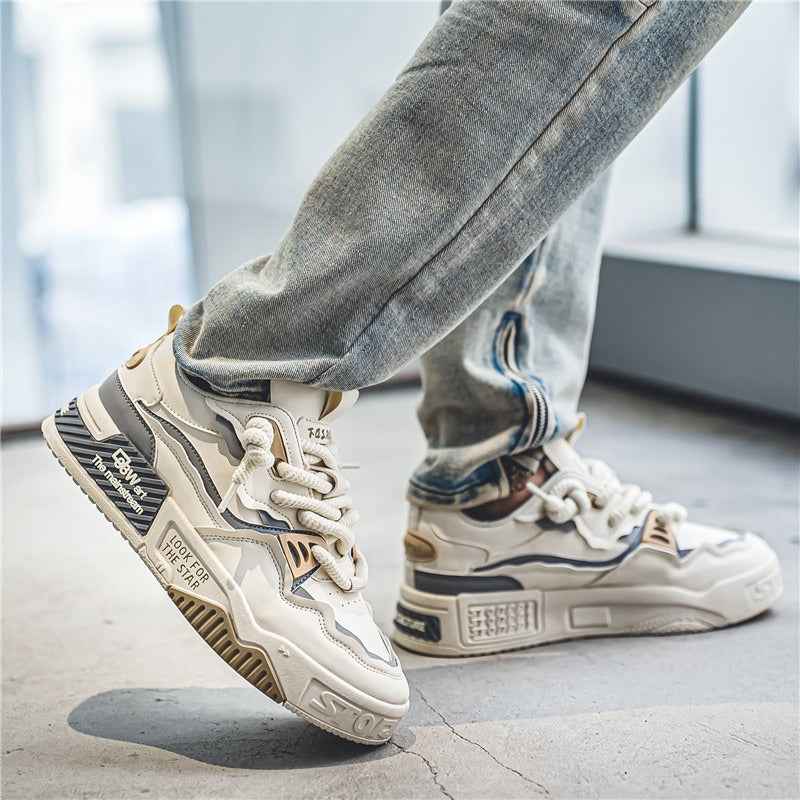 Versatile Thick Sole Casual Flat Shoes, Anti slip Youth Sports Trendy Shoes