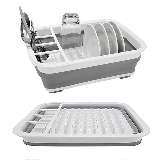 Foldable Dish Rack Kitchen Storage Water Leakage Plastic Tableware Bowl Dinnerware Drain Bowl Tray Home Drying Rack Washable eprolo