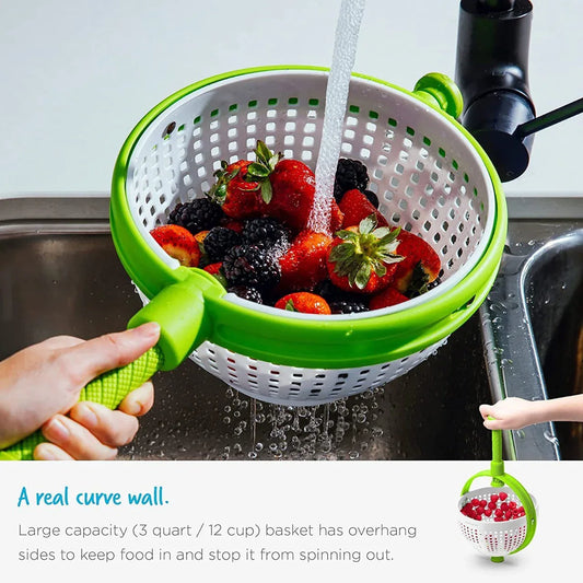 Premium Salad Spinner & Vegetable Rotator – Multi-Function Drain Basket - Shello's Creative Boutique