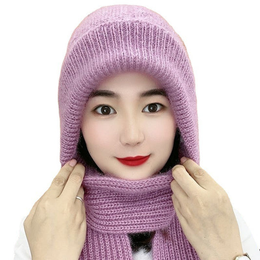 Hats Women's Autumn And Winter Hats Scarves One Piece Squirrel Fur Snow Hats Plush Wool Hats Plush Ear Protection Knitted Hats eprolo