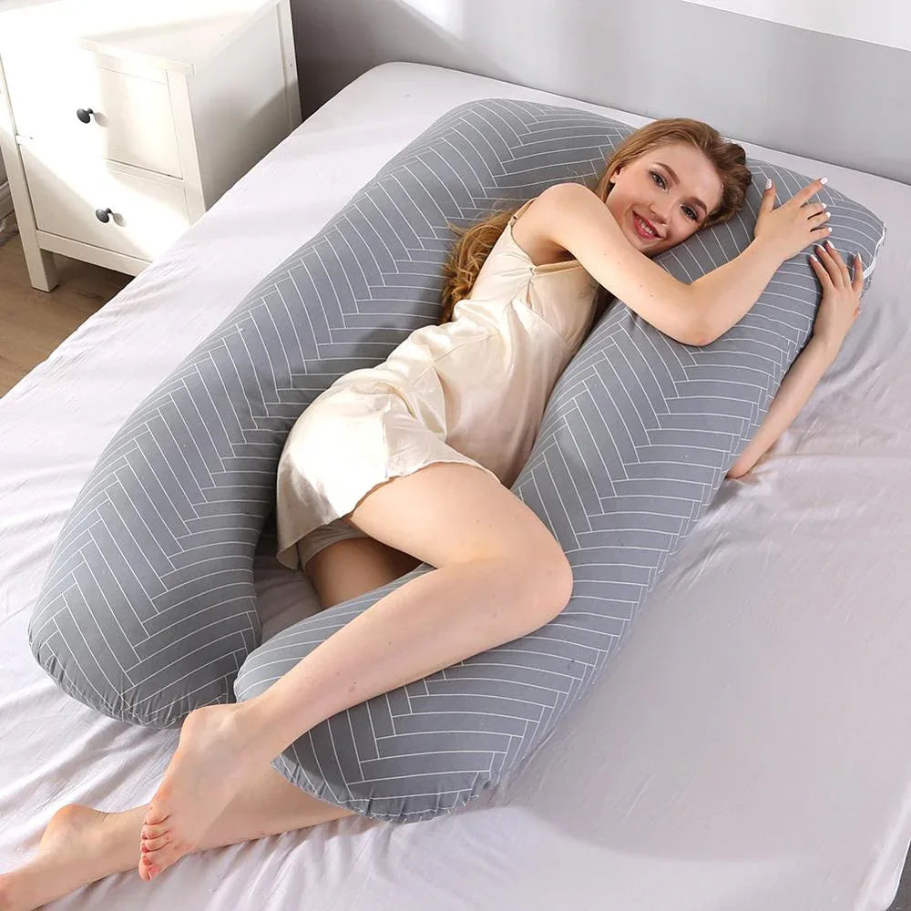 Pregnancy Pillow Bedding Full Body Pillow for Pregnant Women Comfortable U-Shape Cushion Long Side Sleeping Support Pillows - Shello's Creative Boutique