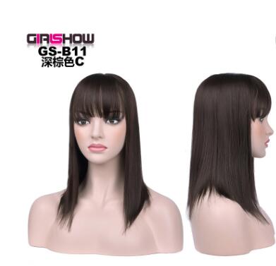 women Bob Wig With Bangs Short Straight Wigs party Synthetic Hair Heat Resistant Fiber fake hair Halloween Perucas eprolo