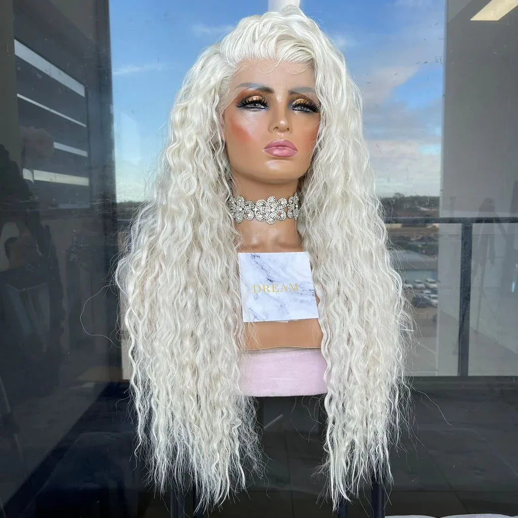 Wig Ladies Front Lace Chemical Fiber Long Curly Hair Set Wig Chemical Fiber Hair Wig - Shello's Creative Boutique